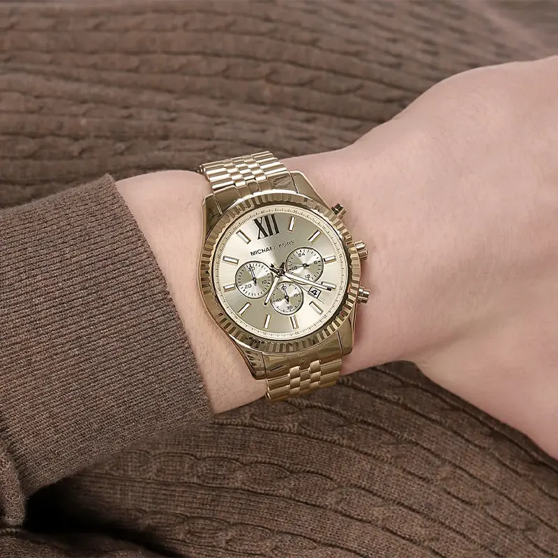 Michael Kors Lexington Gold-tone Quartz Men's Watch- MK8281